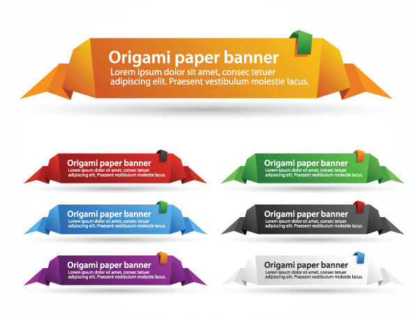 Exquisite Origami Labels vector 04