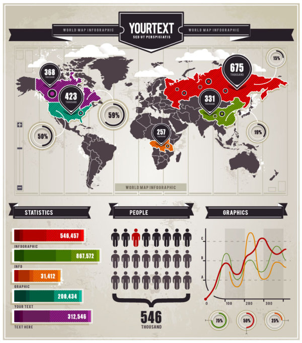 Set of infographics design elements vector 03