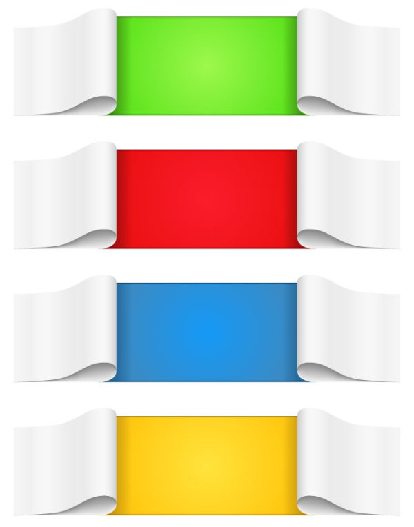 Creative Paper Scrolls banner vector 02