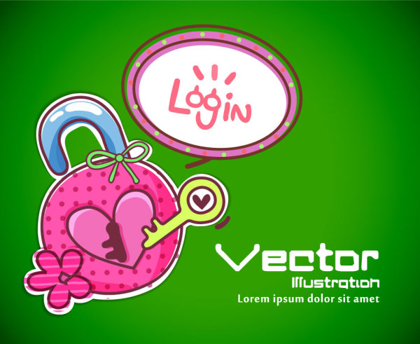 Set of cartoon elements Illustration vector 05
