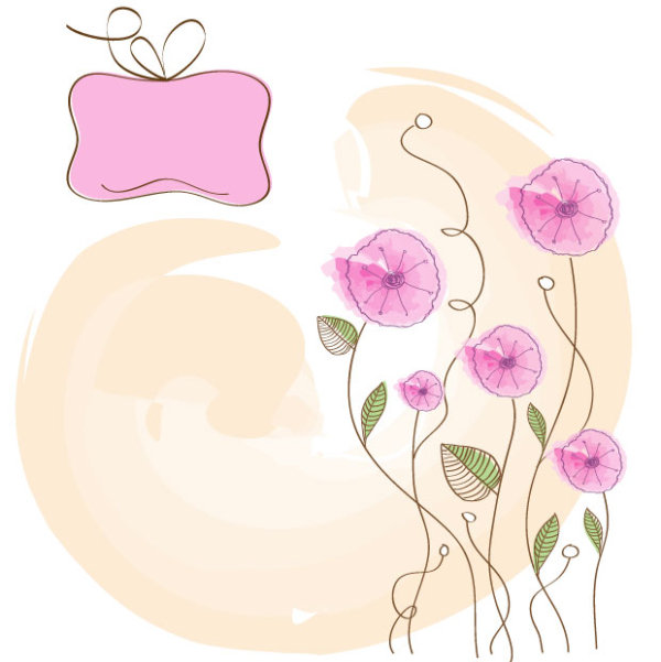 Hand drawn cute Flowers vector 01