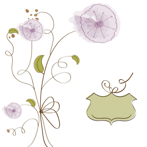Hand drawn cute Flowers vector 02