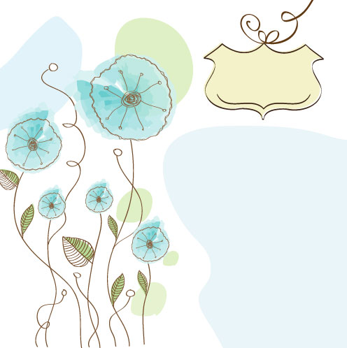 Hand drawn cute Flowers vector 03