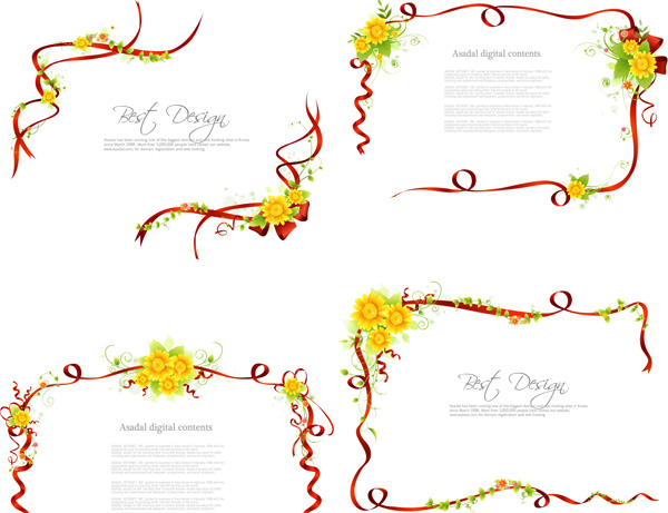 Ribbon fresh Border frames vector