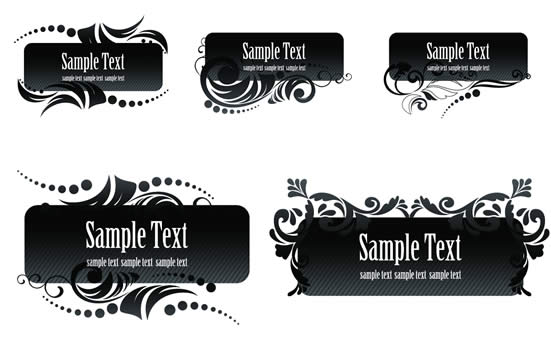 Black aesthetic text frames vector