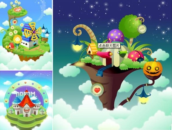 Different cartoon House elements vector