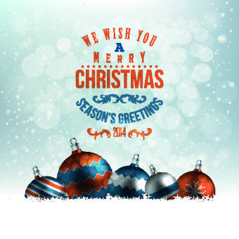2014 New Year Christmas ornaments vector 01
