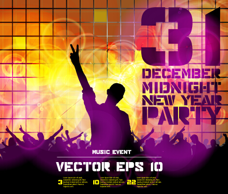 poster party new year music midnight 2015 