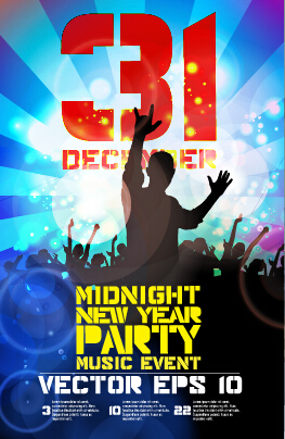 poster party new year music midnight 2015 