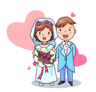 Elements of Romantic cartoon Lovers vector set 06