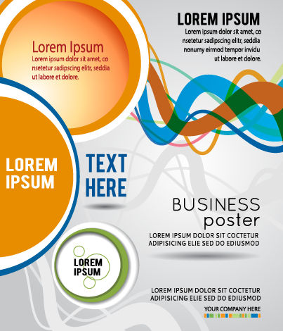 Abstract with round brochure cover design vector 05