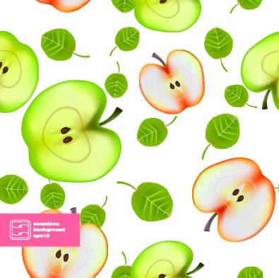 Apple seamless pattern vector 01