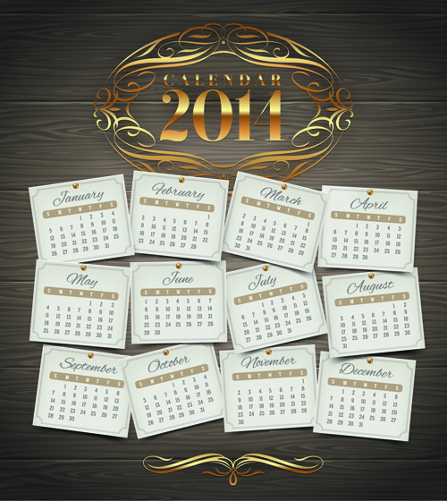 Calendar 2014 vector huge collection 16