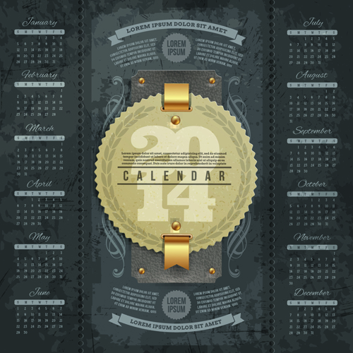 Calendar 2014 vector huge collection 19