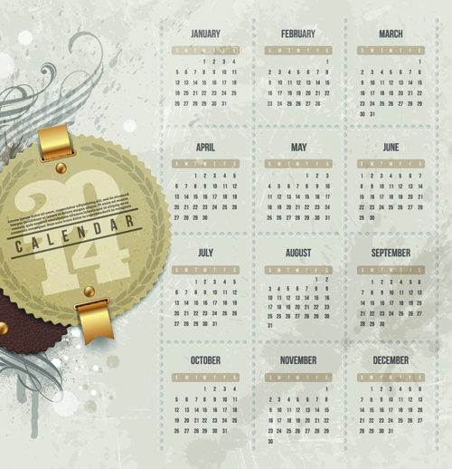 Calendar 2014 vector huge collection 21