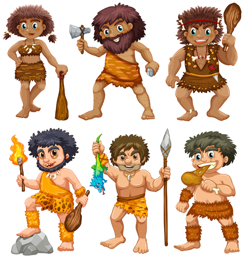 Cartoon Indigenous people vector material 01