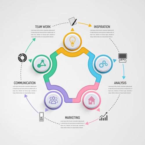 template infographic creative circular business 