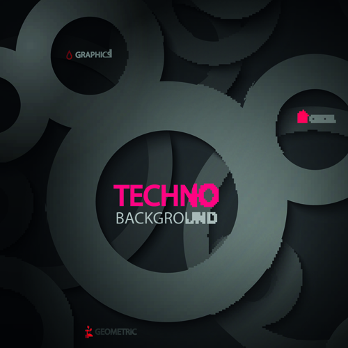 Circular tech vector background art 01