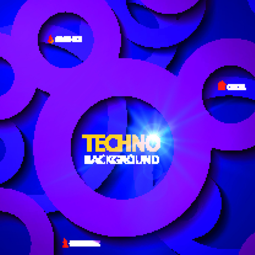 Circular tech vector background art 02