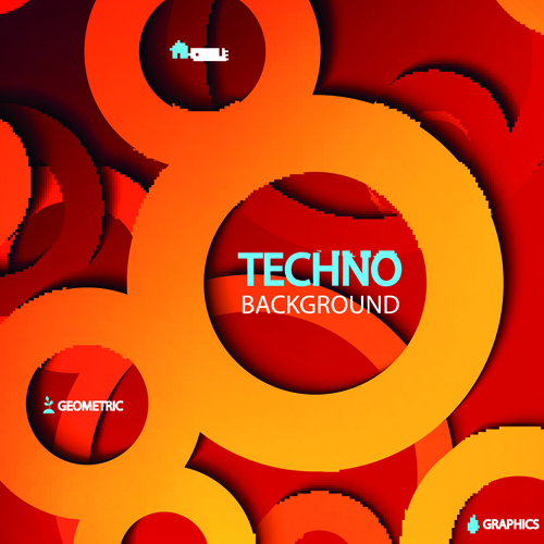 Circular tech vector background art 03