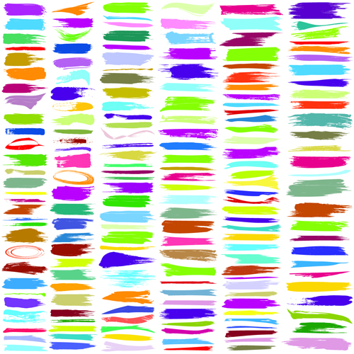 Colored brushes grunge vector material