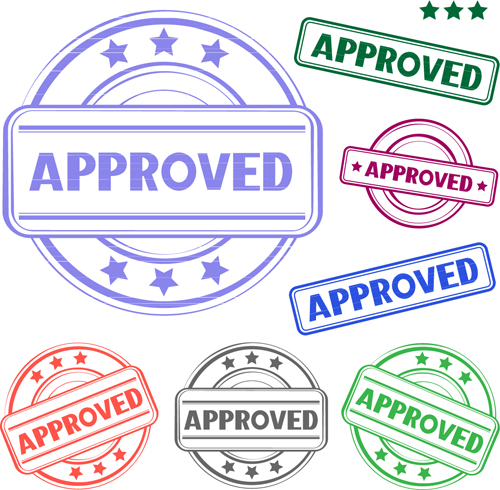 Colored stamp vectors material 03
