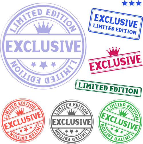 Colored stamp vectors material 04