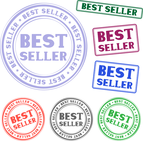 Colored stamp vectors material 05