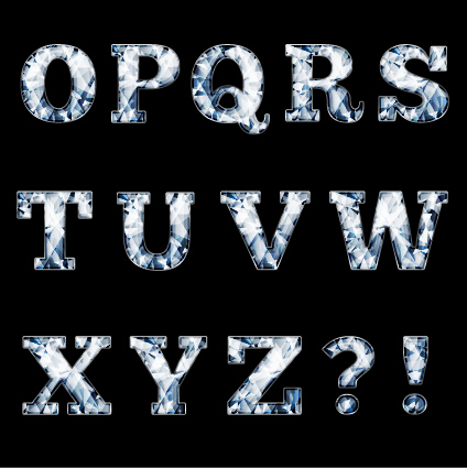 Diamond styles alphabet design material 04