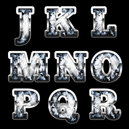 Diamond styles alphabet design material 09