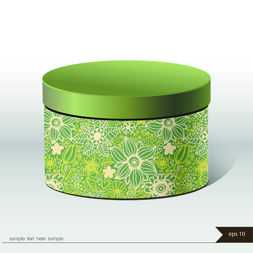 package box cover vector material 02 Floral package box cover vector material 02