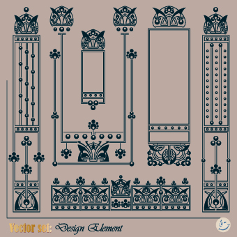 Retro Frame design vector 01