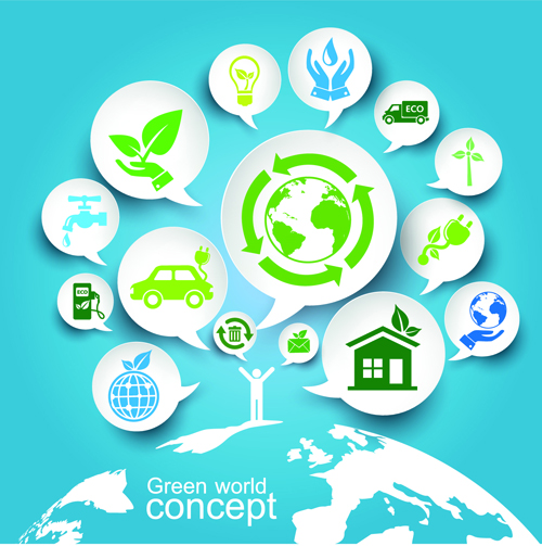ogy concept paper vector material 04 Green ecology concept paper vector material 04