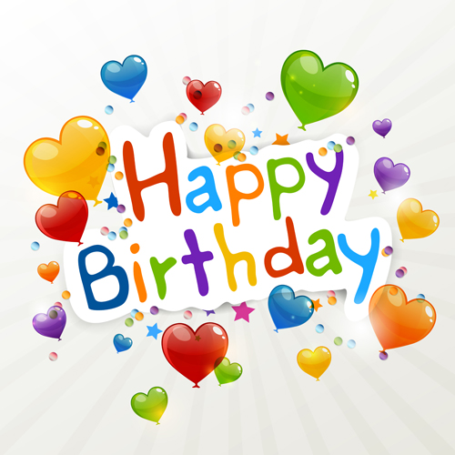 Color Heart balloons vector 07