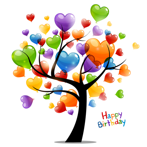 Color Heart balloons vector 08