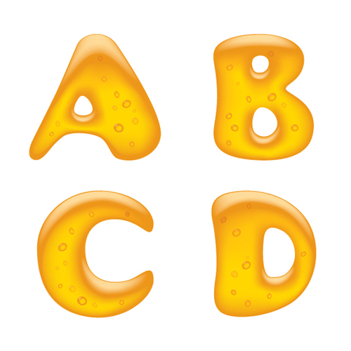 golden gold elements element cute alphabet 