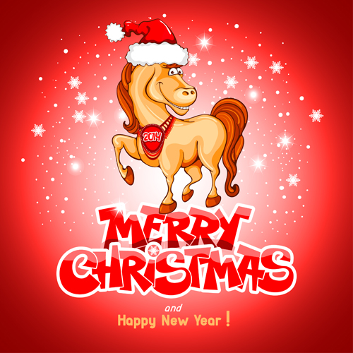 Horse year creative design elements vector 01