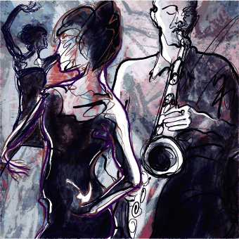 Jazz poster publicize template vector 01