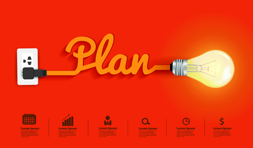 ulb business idea vector template 01 Light bulb business idea vector template 01