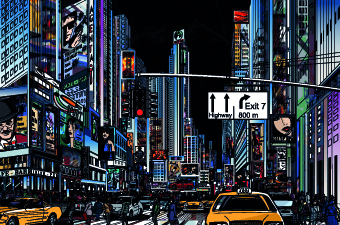 Draw Nightlife city design vector 05