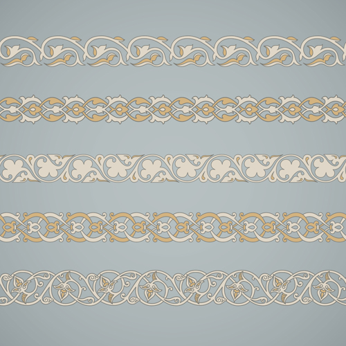 Ornaments tiling borders seamless vectors 02