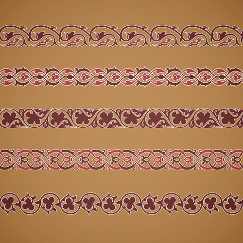 Ornaments tiling borders seamless vectors 04
