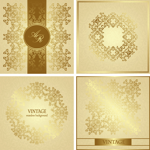 Ornate golden invitations design 01