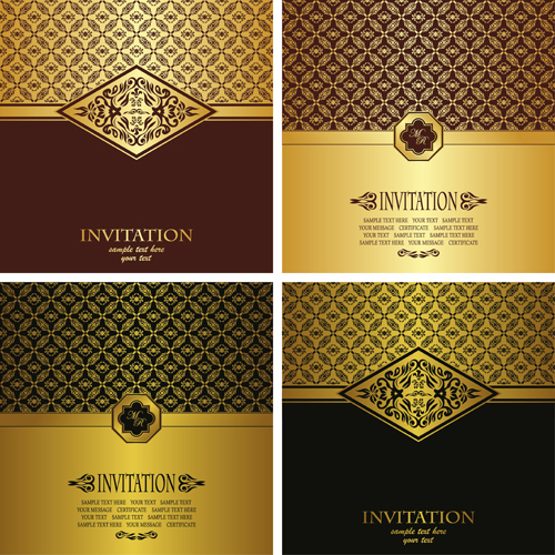 ornate invitation golden 