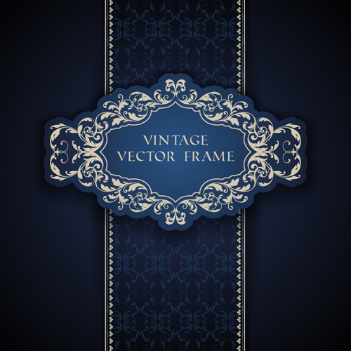 Ornate vintage template background vector 06