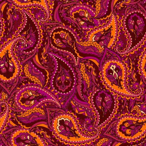 Pattern paisley seamless vector material 09