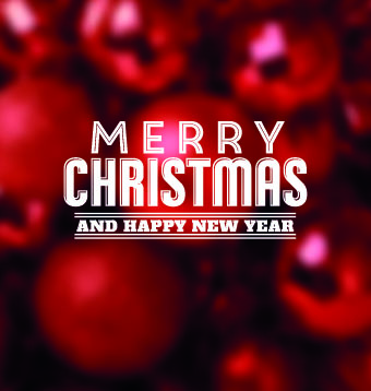 Red christmas balls background vector 01