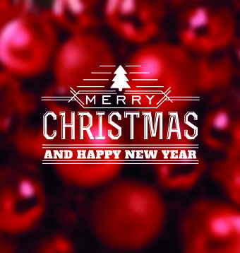 Red christmas balls background vector 02