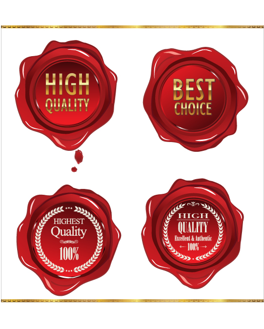 Red wax seal vector graphics