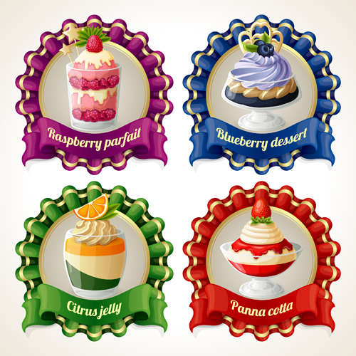 abels sweet design vector graphics 04 Ribbon labels sweet design vector graphics 04